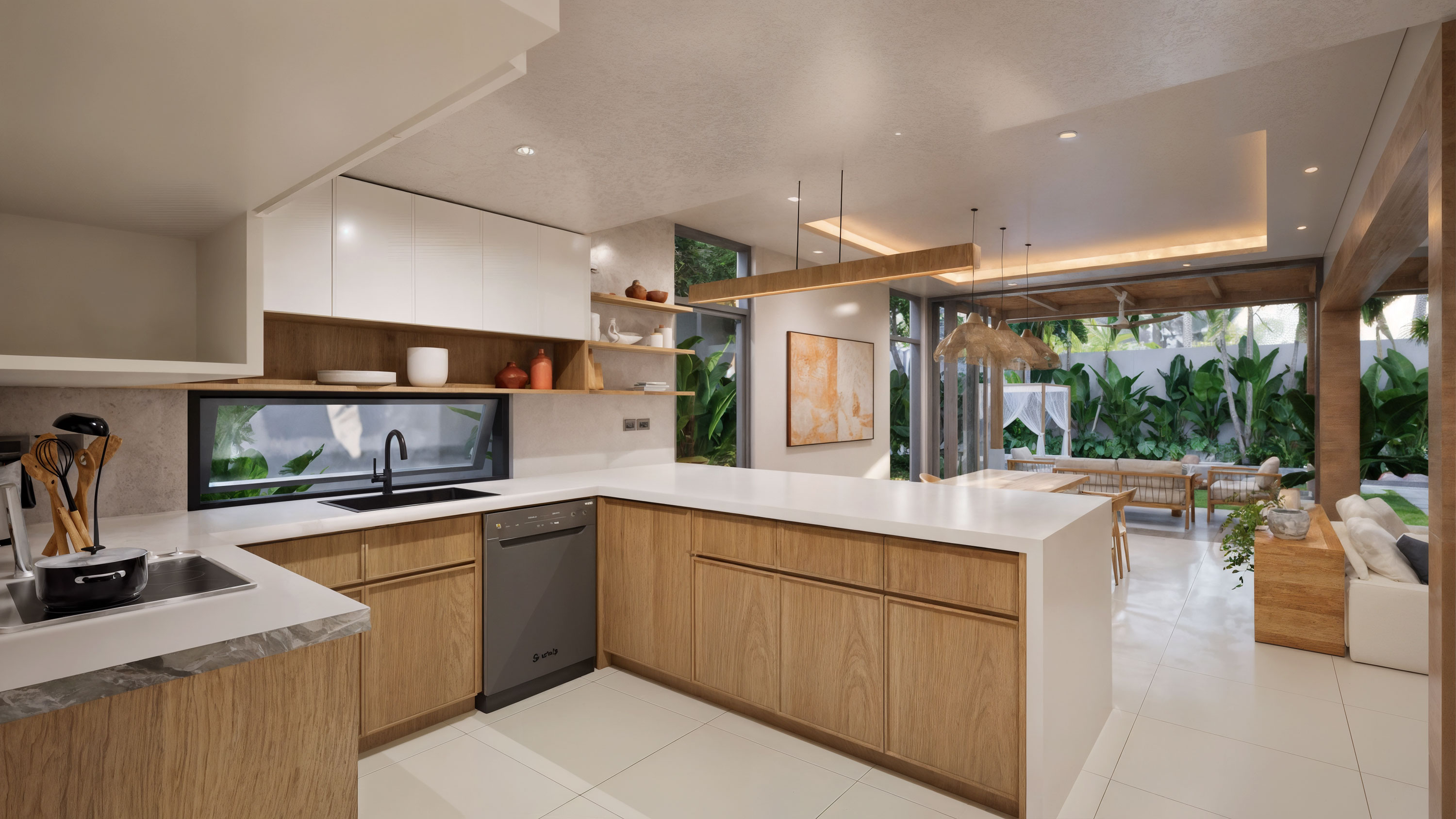 American-style kitchen with island